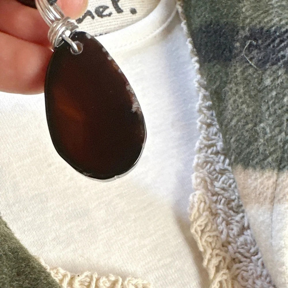 Laguna/ crazy lace agate silver medallion pendant happiness and courage - Picture 2 of 8